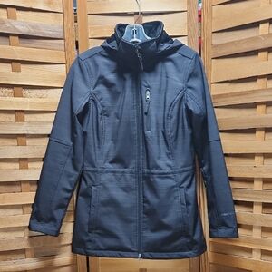 Free Country Black Jacket Women S Hood Polyester Faux Fur Outdoor Coat